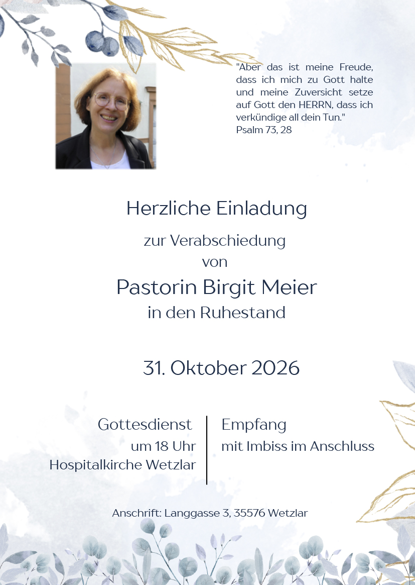 Blue White Watercolor Floral Retirement Dinner Invitation